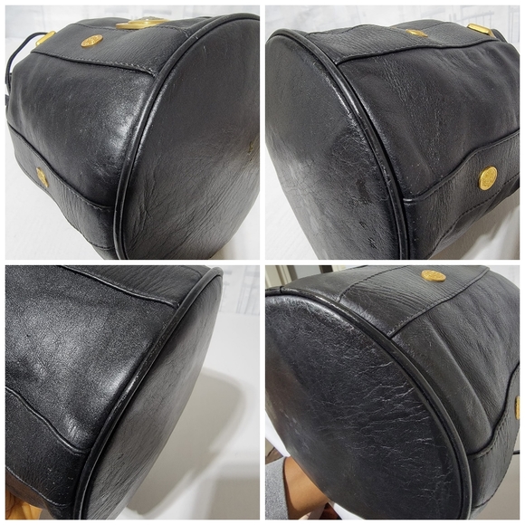 VERSACE Gianni Leather Bucket Bag Black - Picture 12 of 13